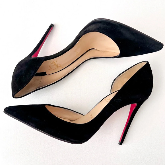 CHRISTIAN LOUBOUTIN | Iriza 100 Black Veau Velours Pointed Pump EU 38.5 US 8.5 - Picture 9 of 16